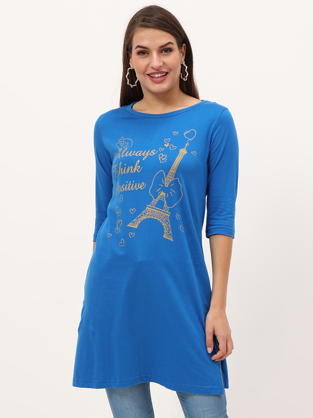

Fleximaa Blue Print Longline Top