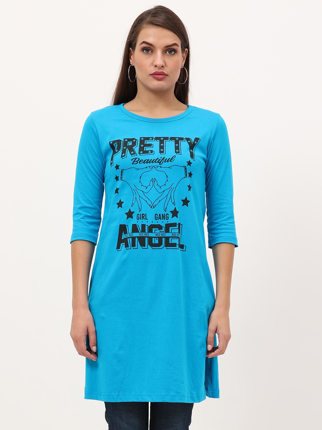 

Fleximaa Blue Print Longline Top