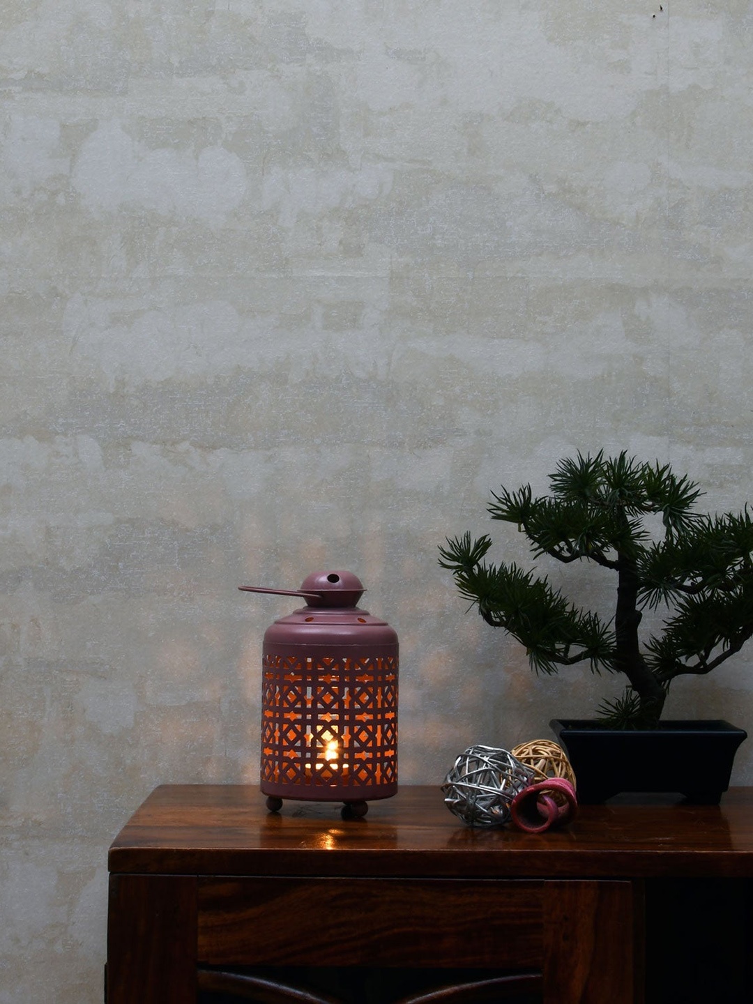 

Athome by Nilkamal Rose Gold Illumina Glass Candle Holder