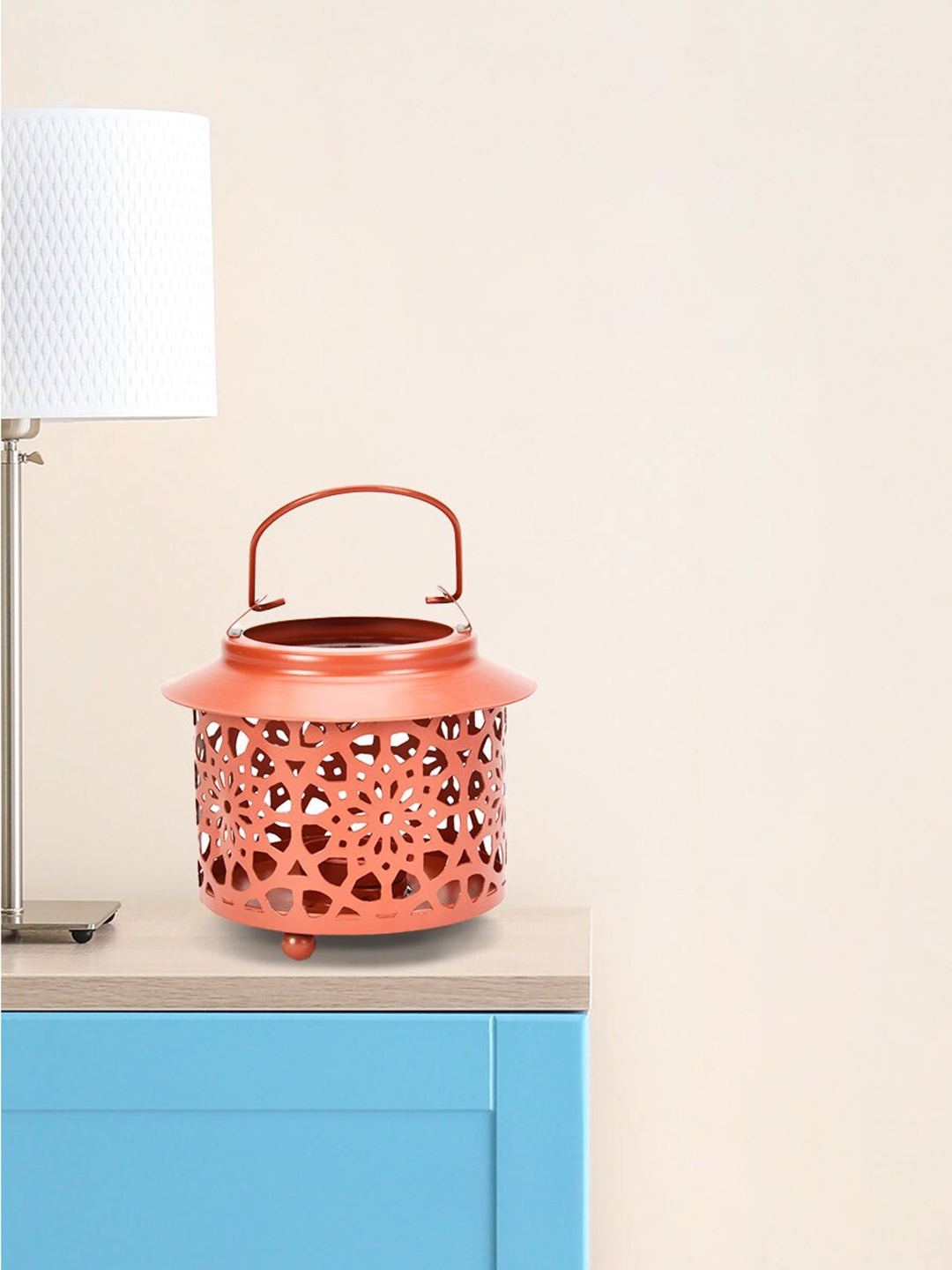 

Athome by Nilkamal Rust Flora Cutwork Candle Holder