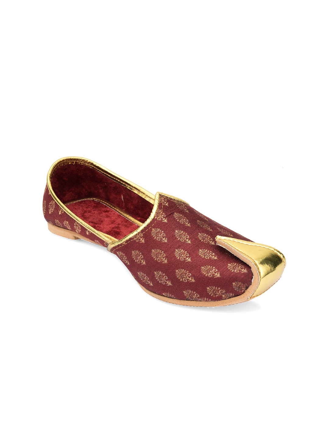 

Hulya Men Maroon Printed Mojaris