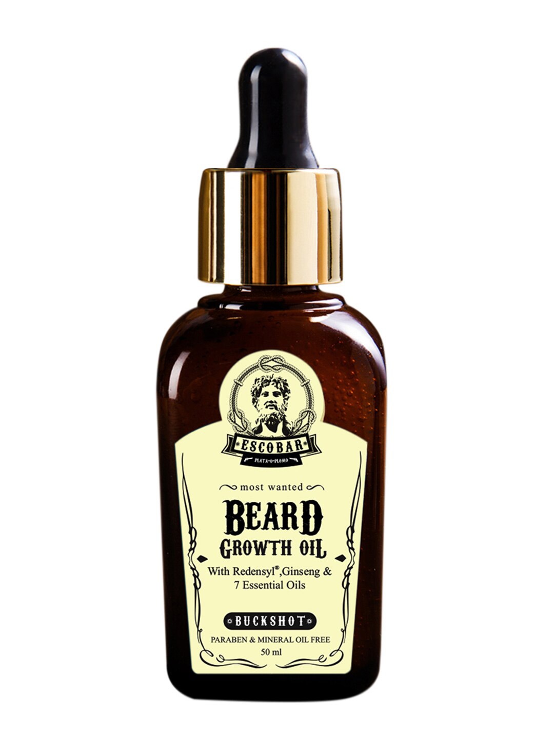 

ESCOBAR Men Most Wanted Buckshot Beard Growth Oil with Redensyl & Ginseng - 50 ml, Brown
