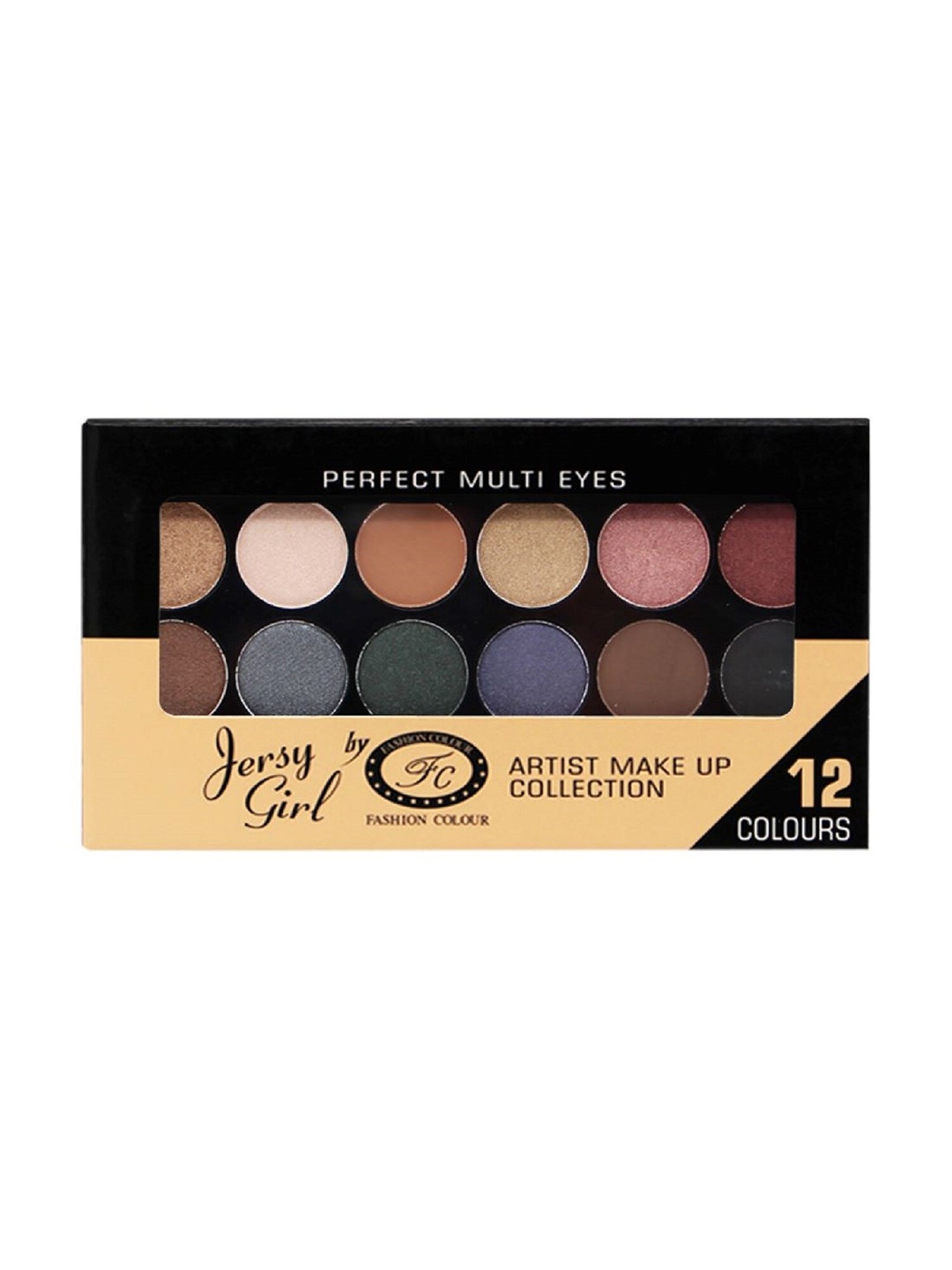 

Fashion Colour Jersy Girl Artist Makeup Collection 12 Colours Eyeshadow Palette - Shade 01, Multi