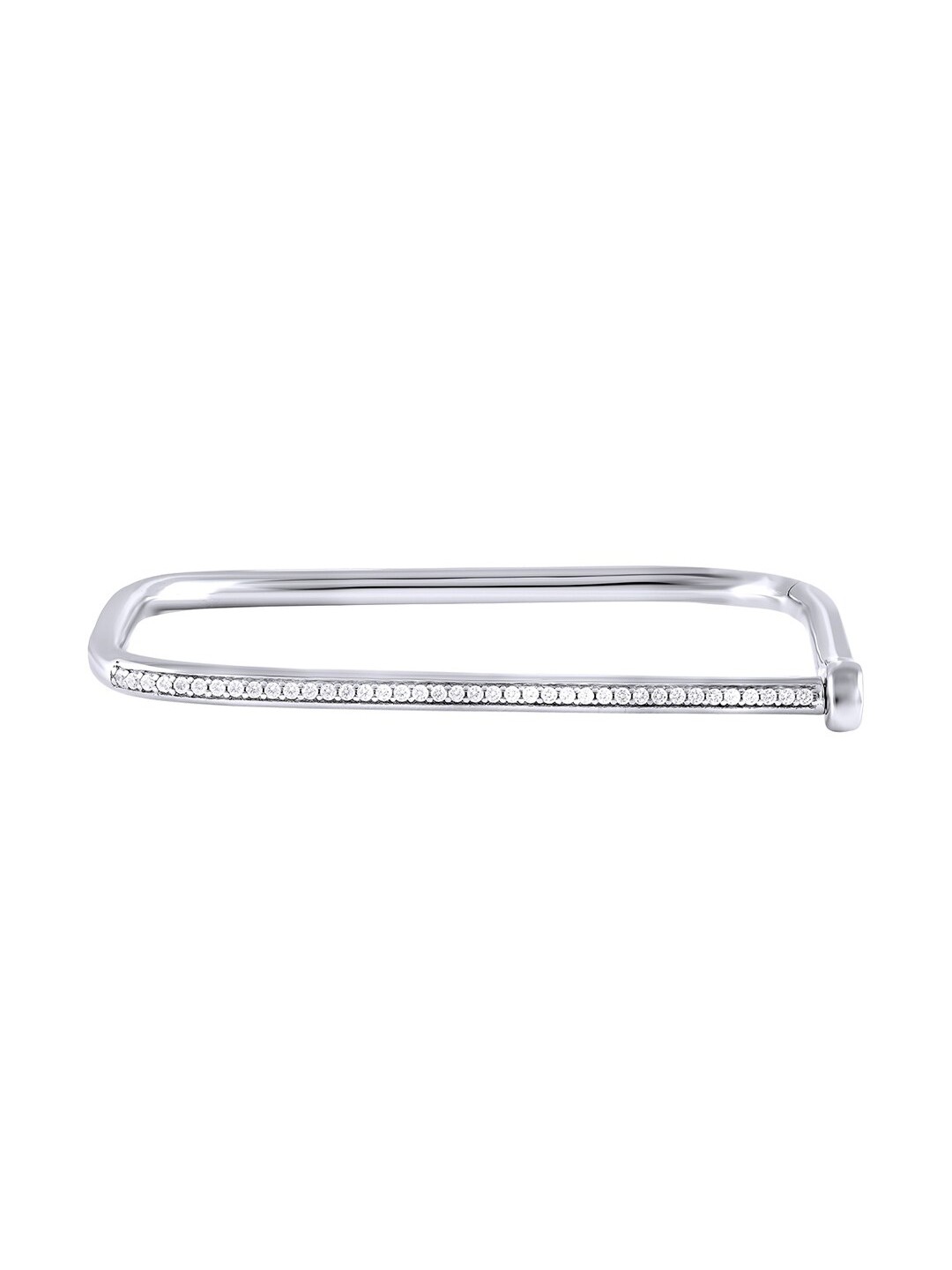 

ZILVER Women White Sterling Silver Cubic Zirconia Handcrafted Silver-Plated Wraparound Bracelet