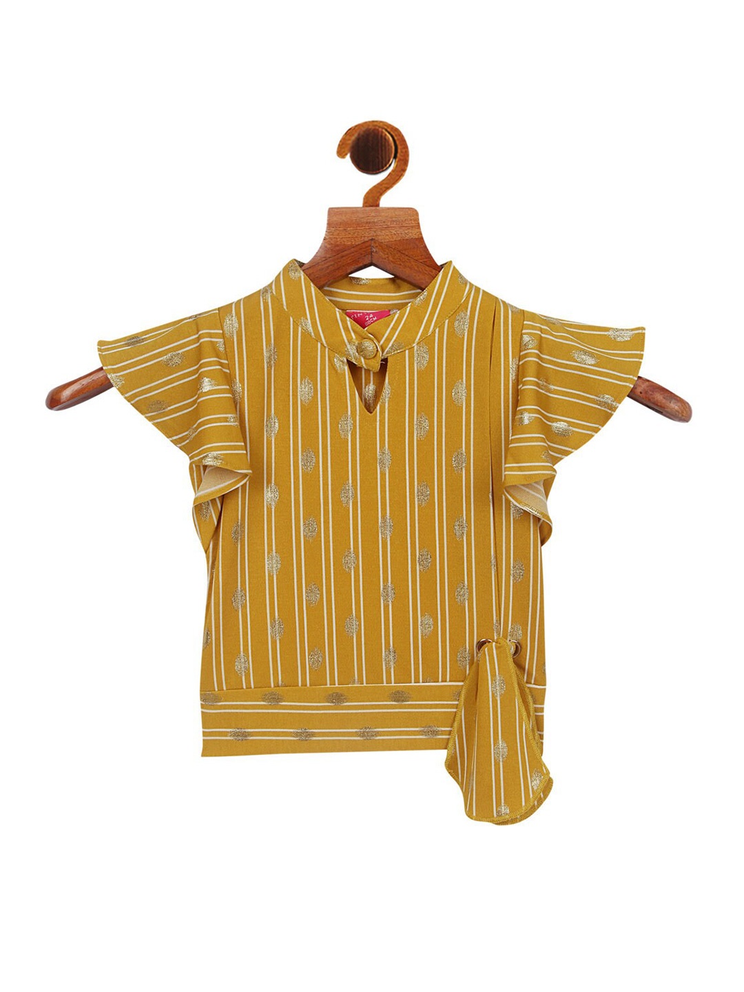 

Tiny Girl Mustard Yellow Striped Top