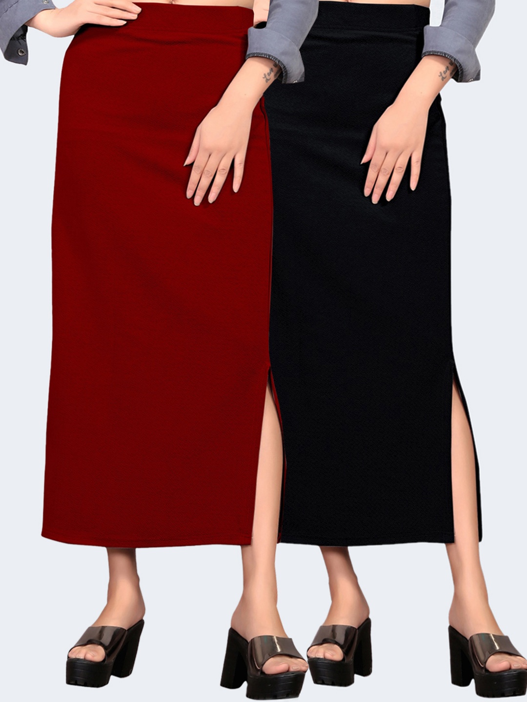 

Wuxi Pack of 2 Saree Shapewear, Maroon