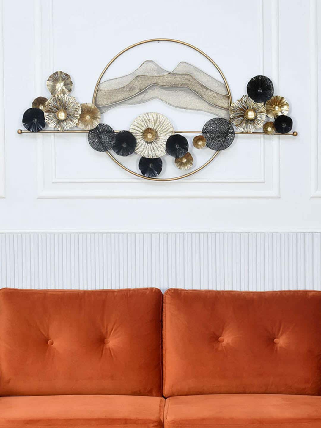 

Athome by Nilkamal Brown & Gold Coral Mountain Wall Decor