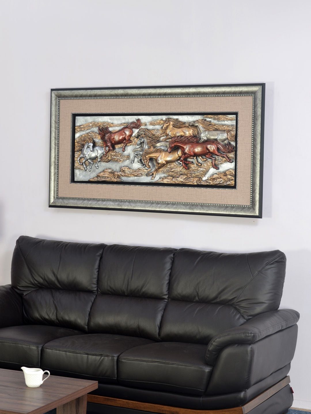 

Athome by Nilkamal Multicolored Running Horses Wall Framed Paintings, Multi