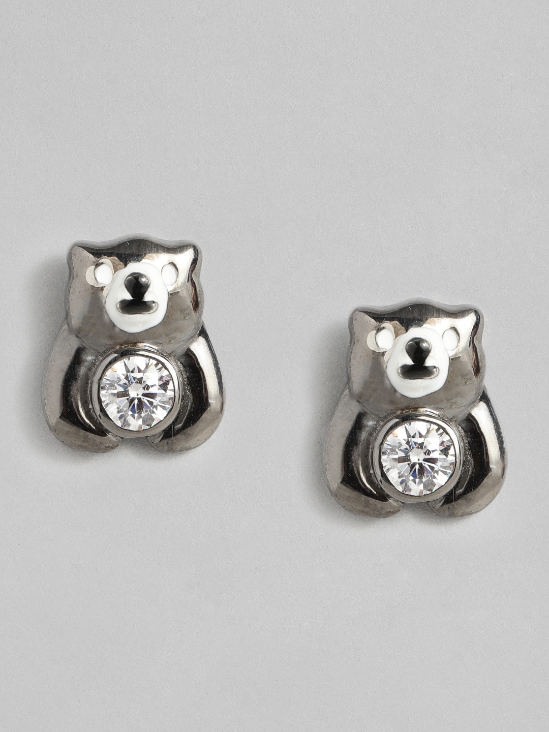 

Onaifa Silver-Toned Bear Shaped Studs Earrings