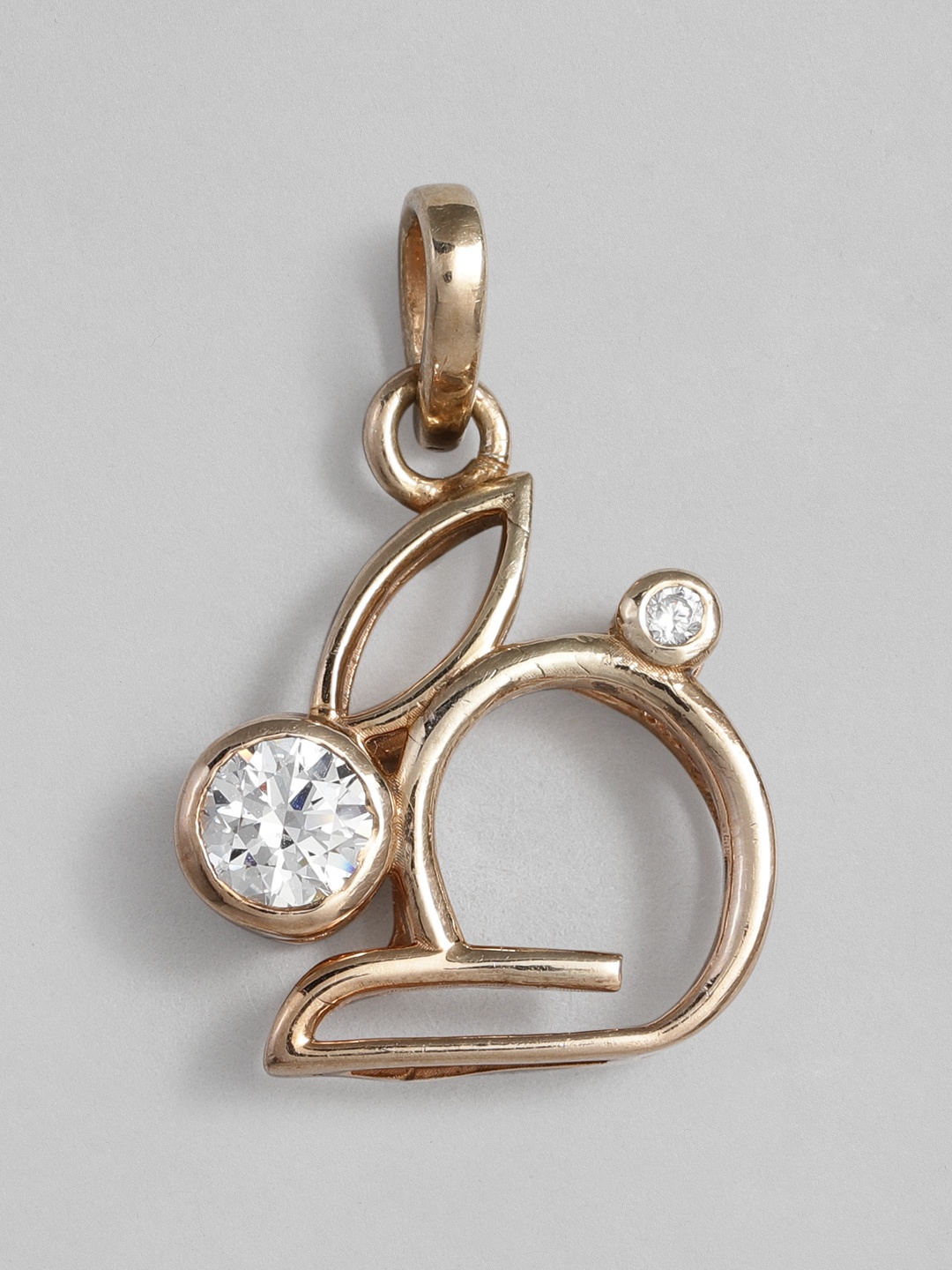 

Onaifa Rose Gold-Toned & Sterling Silver-Plated CZ-Studded Bunny Pendant
