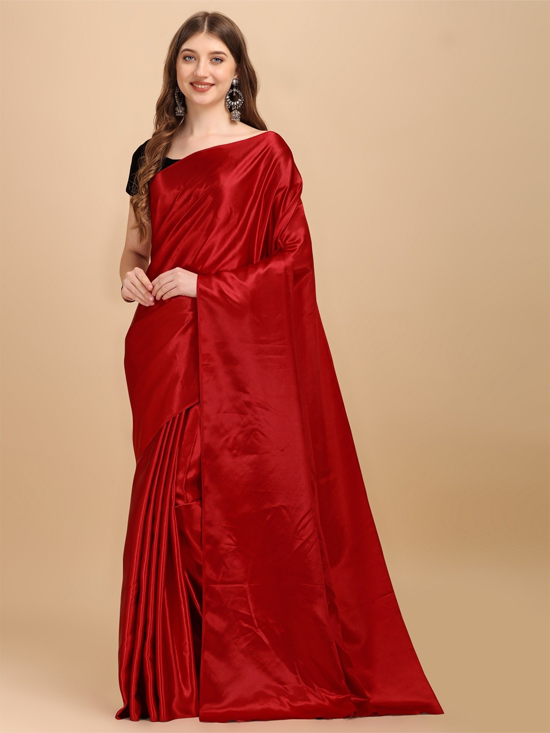 

Iris Red Pure Silk Mysore Silk Saree