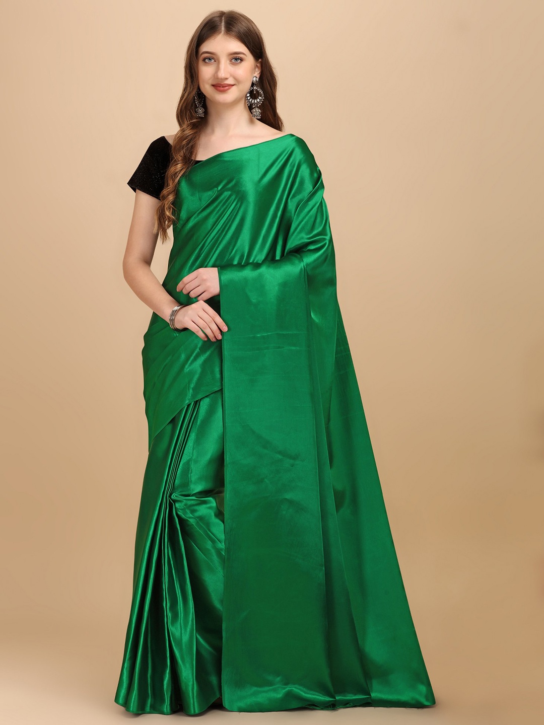 

Iris Green & Gold-Toned Pure Silk Mysore Silk Saree