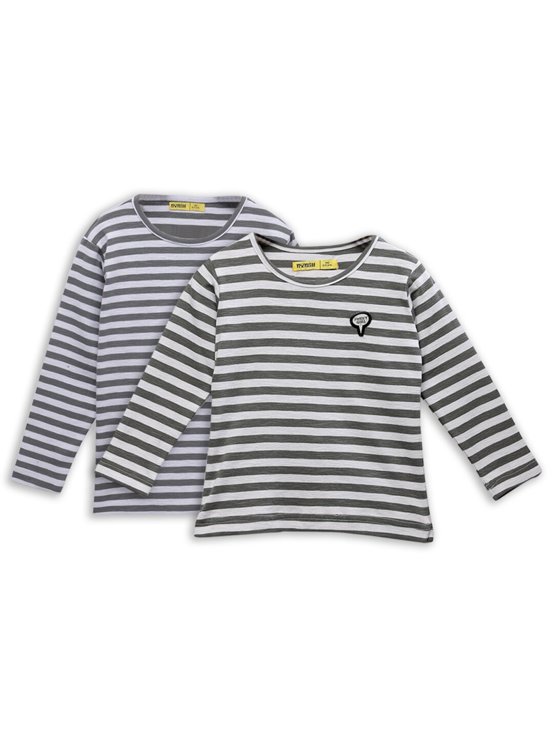 

NYNSH Girls White 2 Striped T-shirt