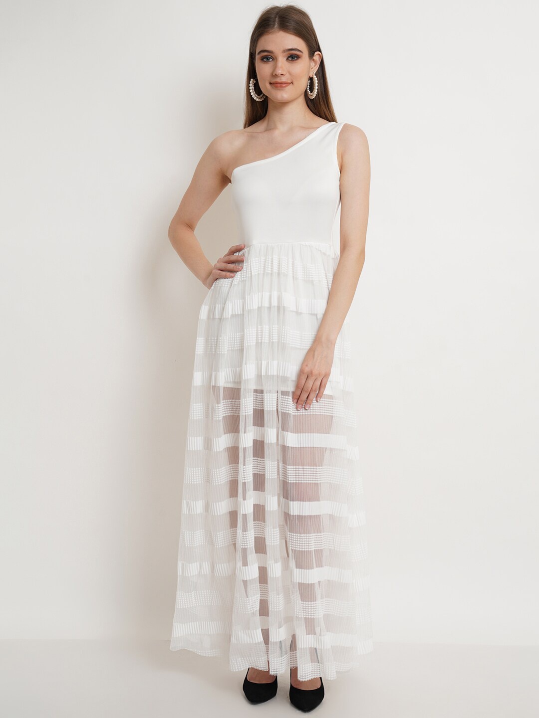 

DODO & MOA White Checked Maxi Dress