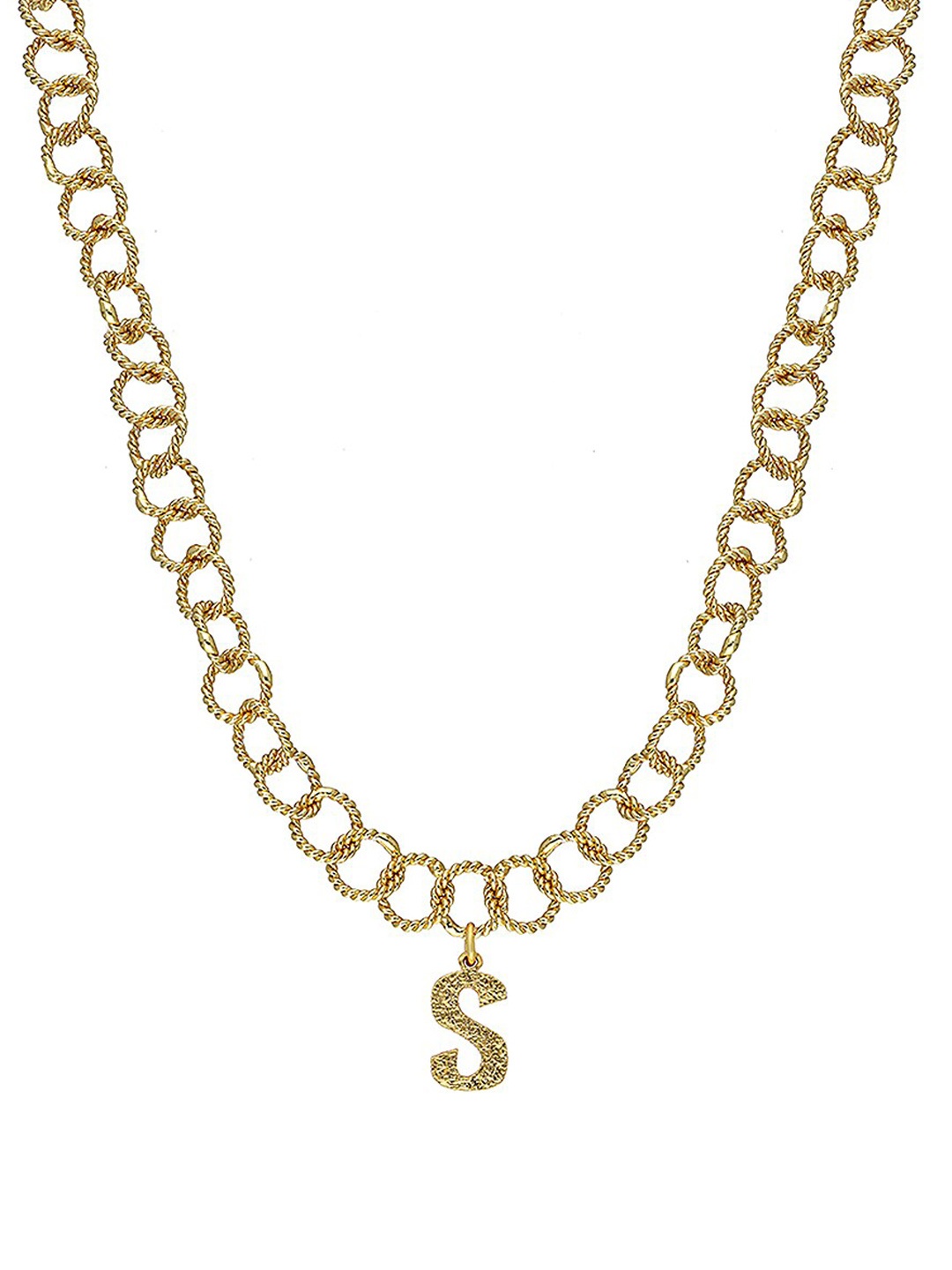 

MNSH Women Gold-Toned & Plated Signature Initial S Necklace