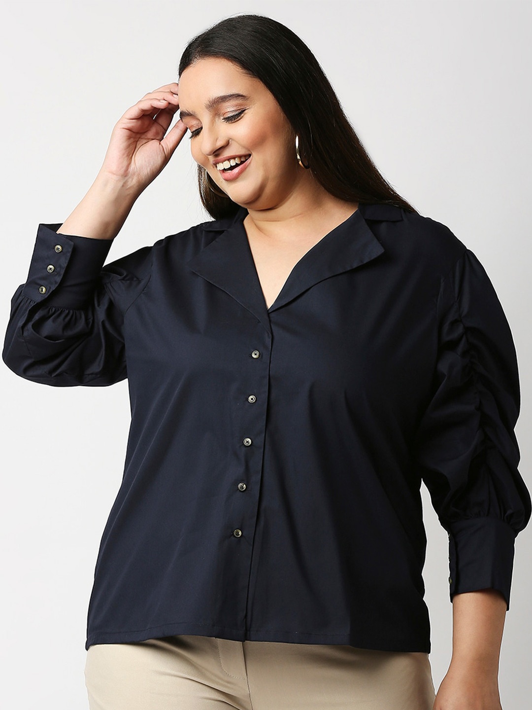 

20Dresses Navy Blue Shirt Style Top