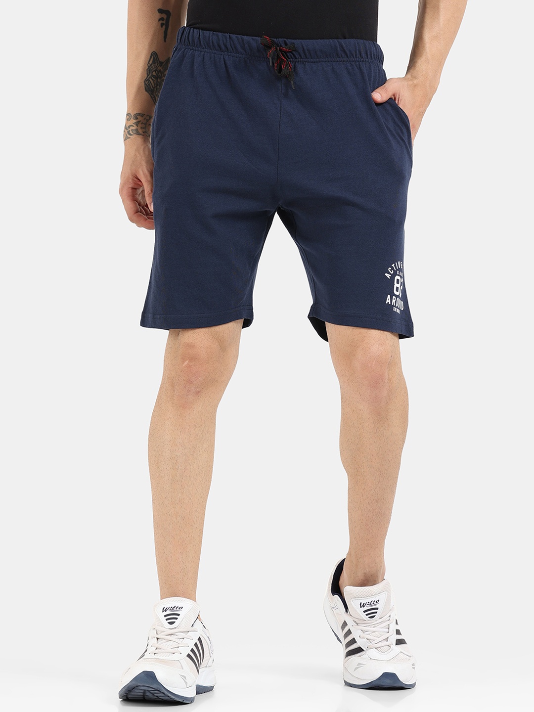 

ARDEUR Men Navy Blue Sports Shorts