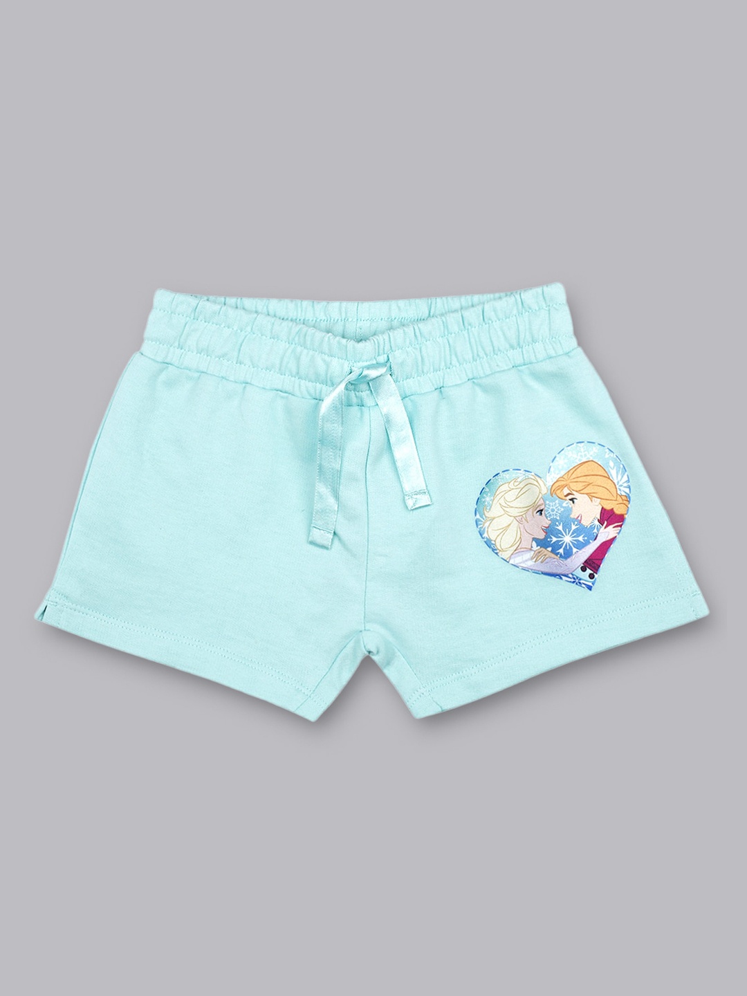 

Kids Ville Girls Blue Printed Frozen Shorts