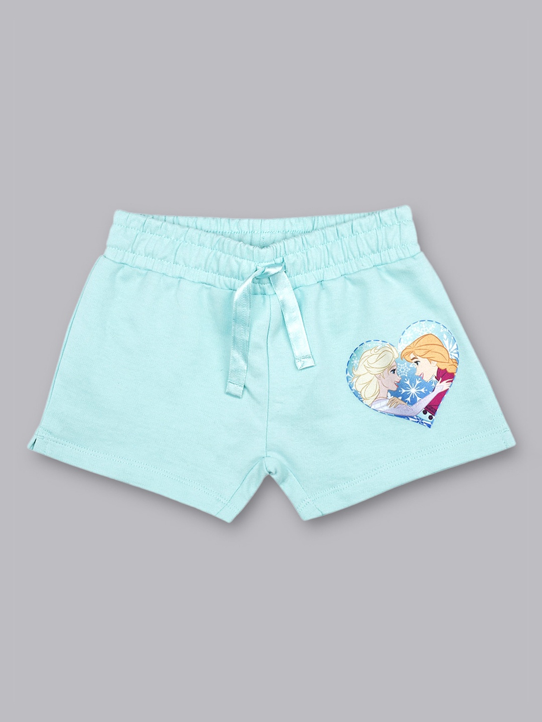 

Kids Ville Girls Blue Printed Frozen Shorts