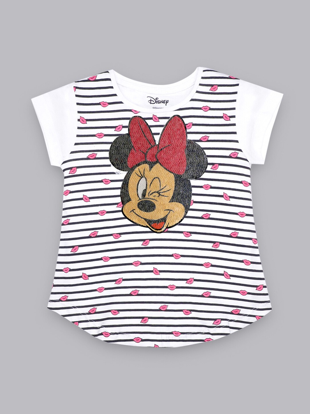 

Kids Ville Girls White Mickey & Friends Featured Halfsleeve T-shirt