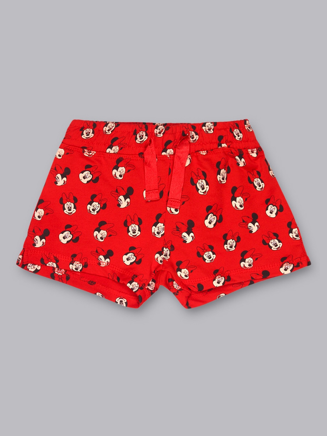 

Kids Ville Girls Red Conversational Printed Mickey & Friends Hot Pants Shorts