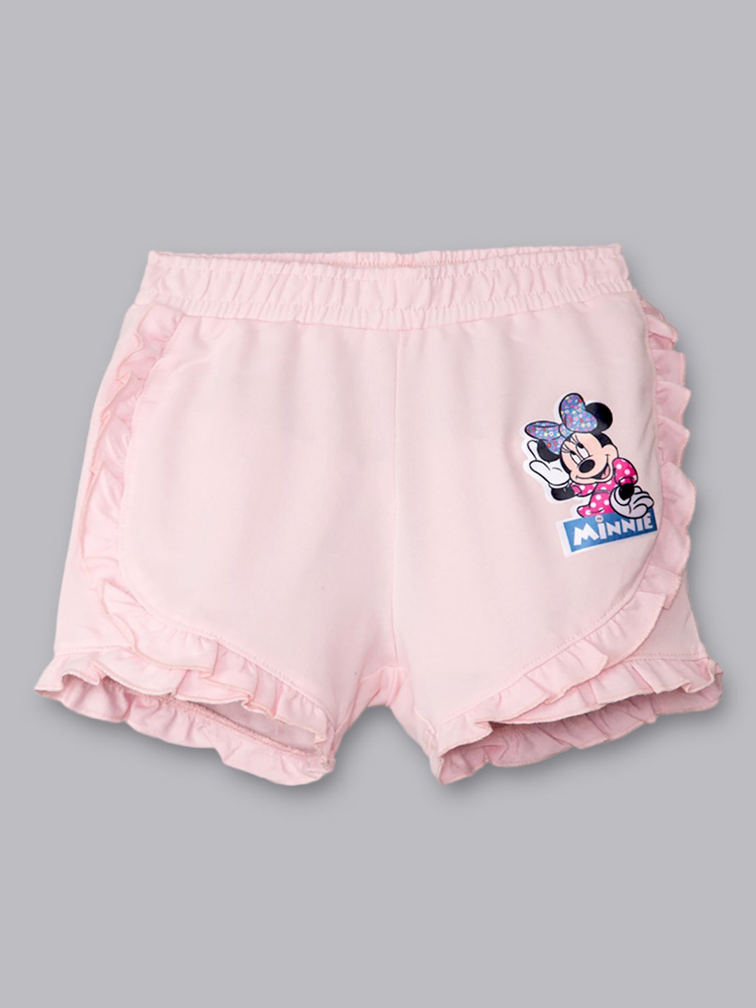 

Kids Ville Girls Pink Printed Mickey & Friends Shorts