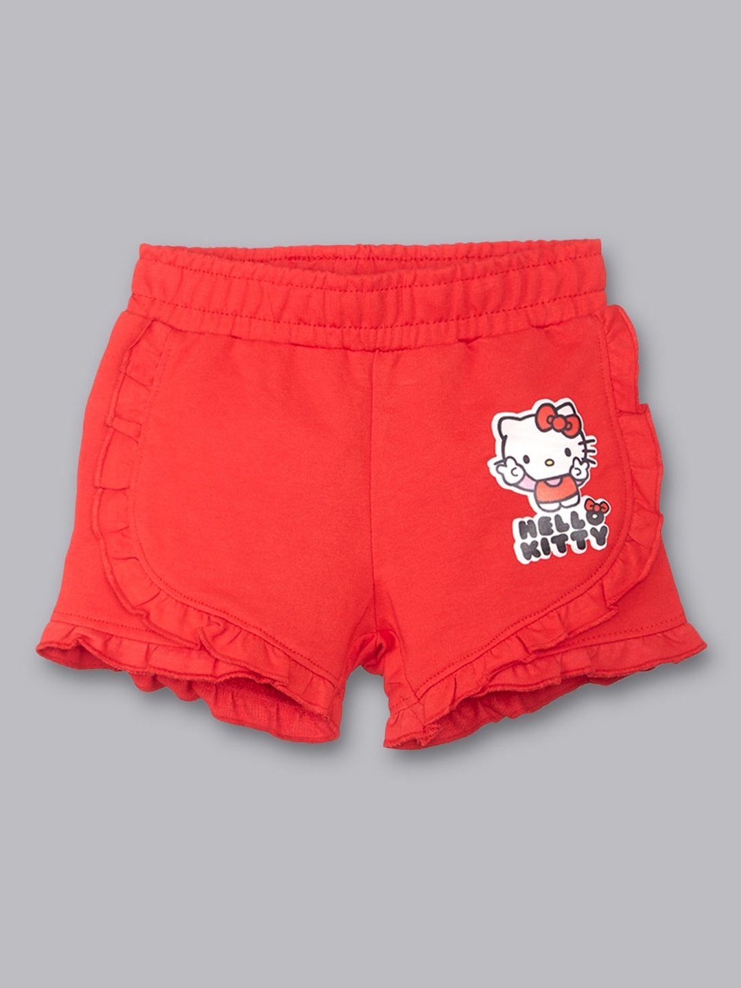 

Kids Ville Girls Red Hello Kitty Printed Pure Cotton Shorts