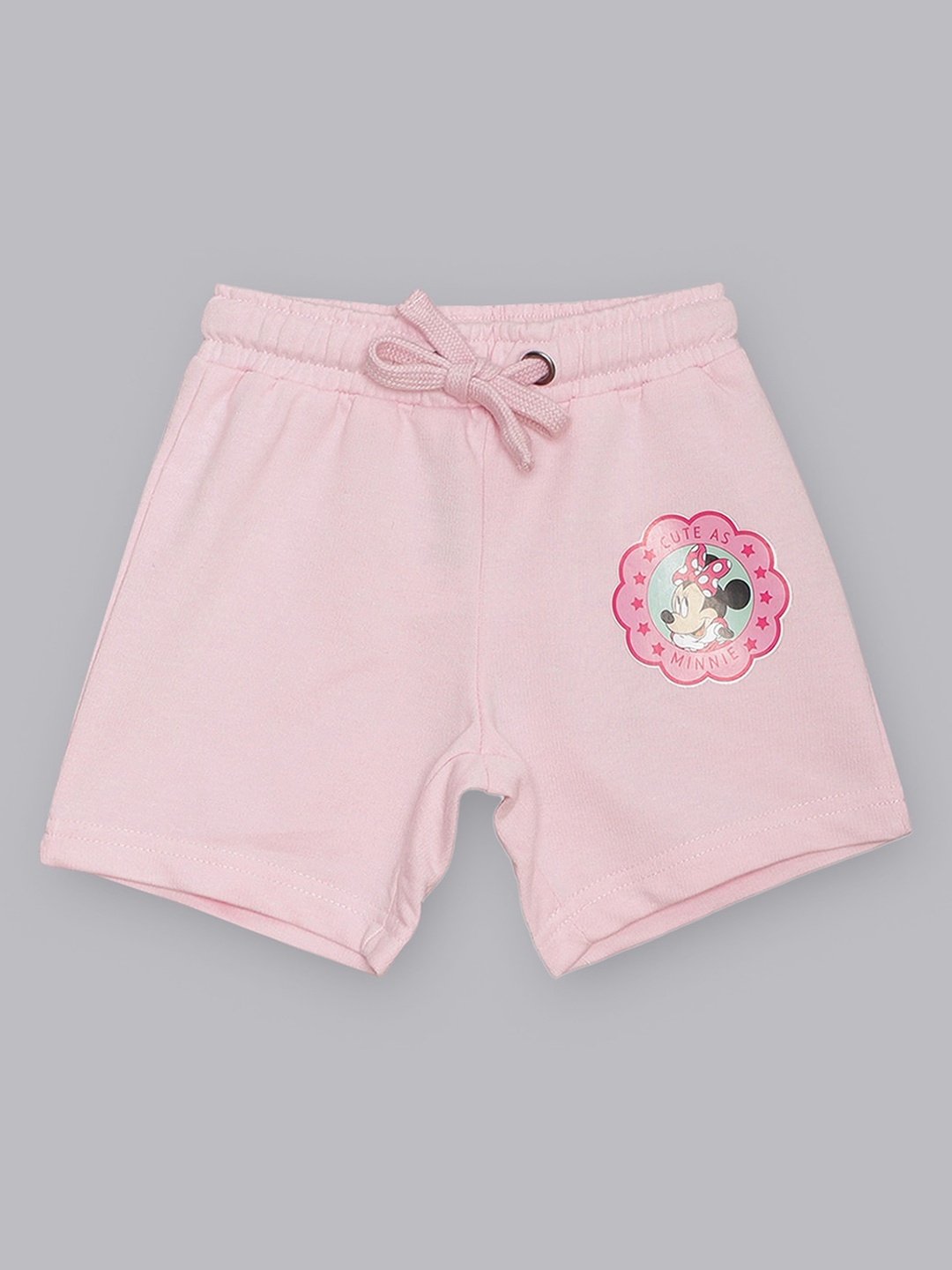 

Kids Ville Girls Pink Printed Mickey & Friends Shorts