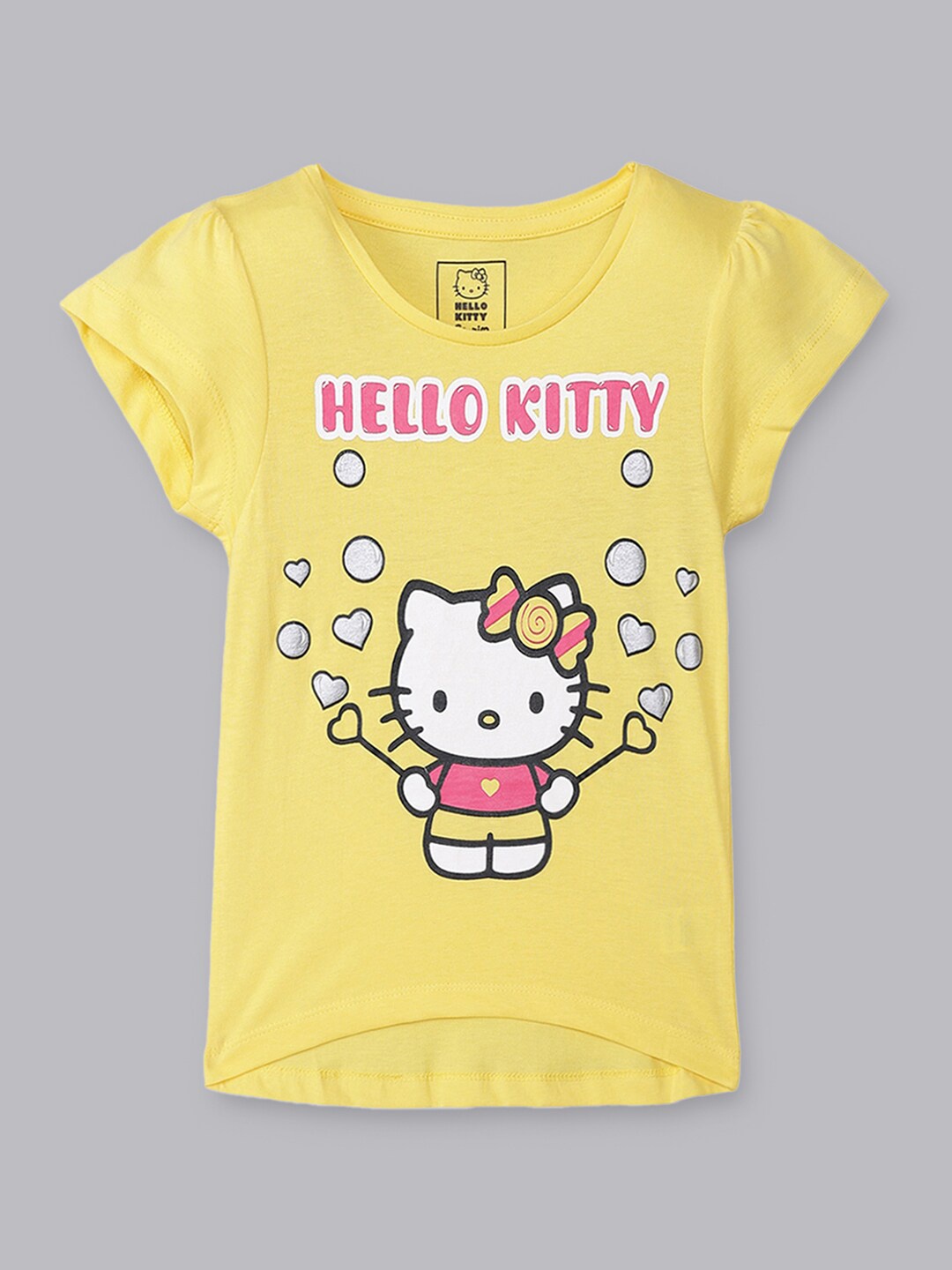 

Kids Ville Girls Yellow Hello Kitty Printed T-shirt
