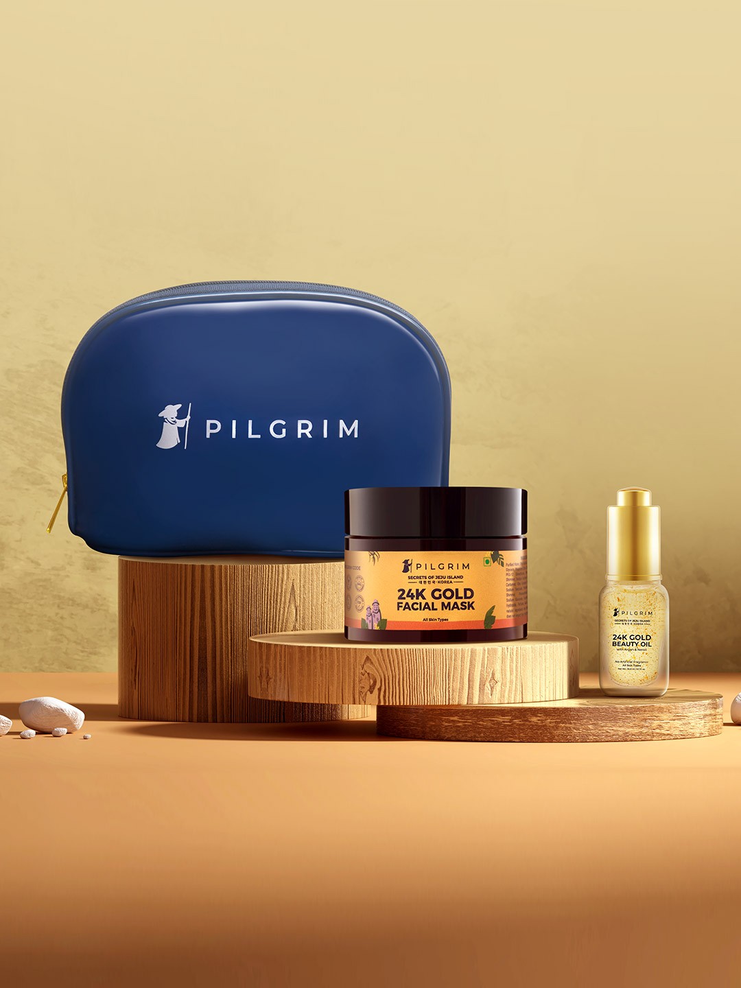 

Pilgrim 24K Gold Glow Facial Kit with Vanity Bag for Wrinkles & Dark Spots