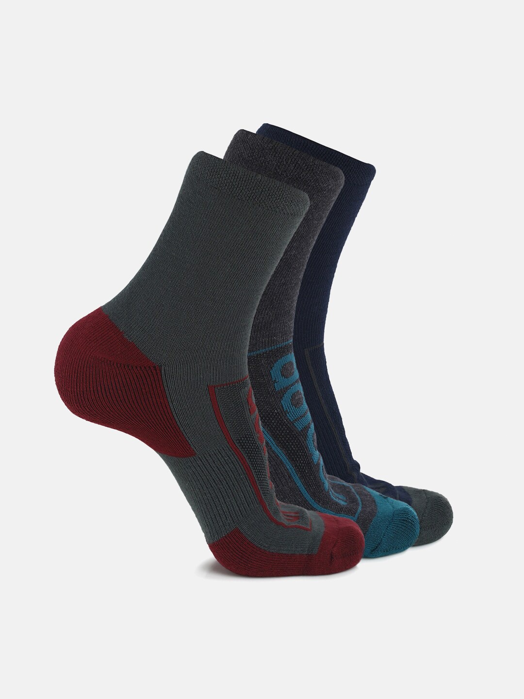 

Adidas Men Pack of 3 Patterned Ankle Length Socks, Olive