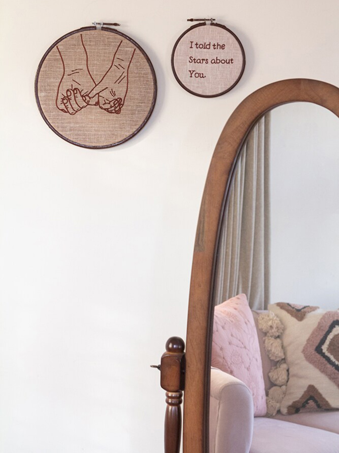 

BandBox Grey I Told The Hand-Embroidered Canvas Wall Frame