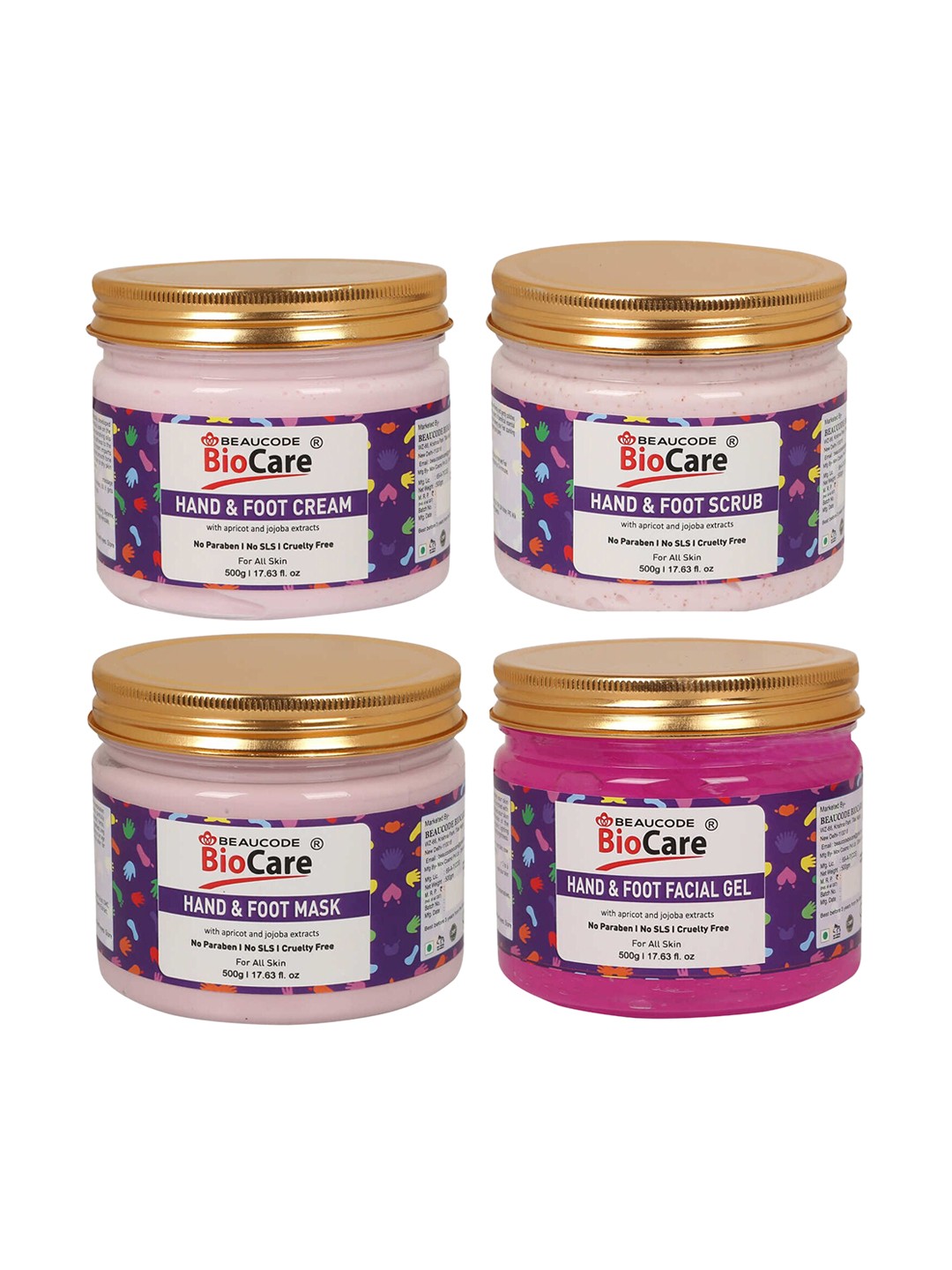 

BEAUCODE BIOCARE Manicure Pedicure Kit with Apricot & Jojoba Extracts - 2000g, Pink