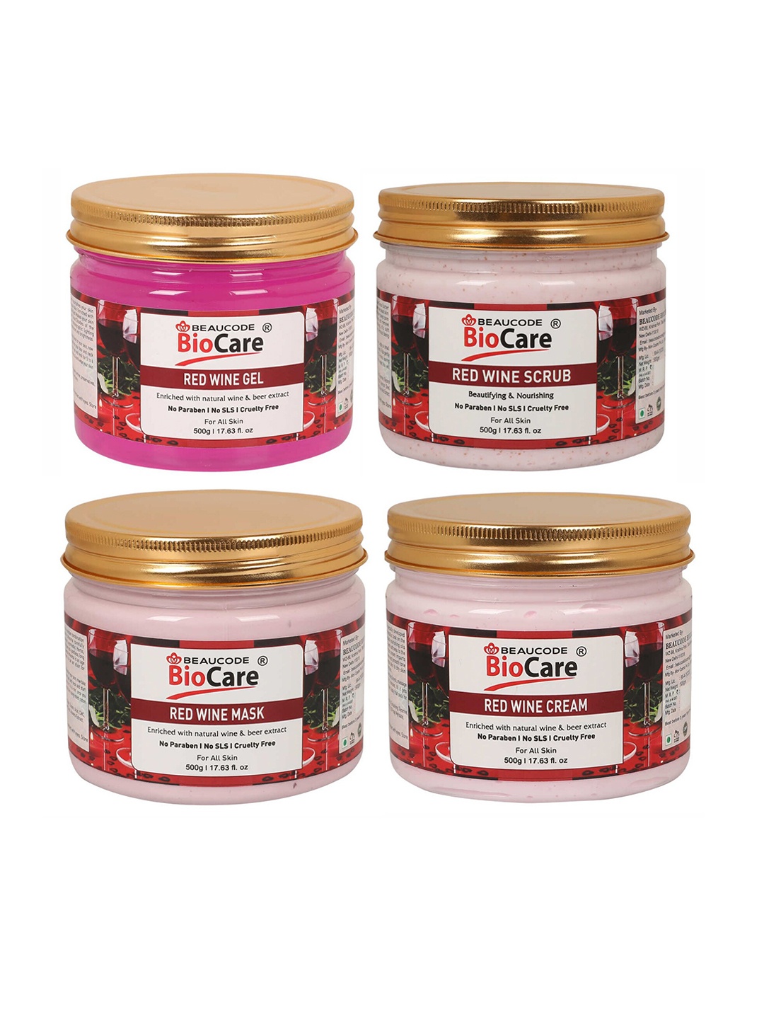 

BEAUCODE BIOCARE Red Wine Facial Kit for All Skin Types - 2000g, Pink