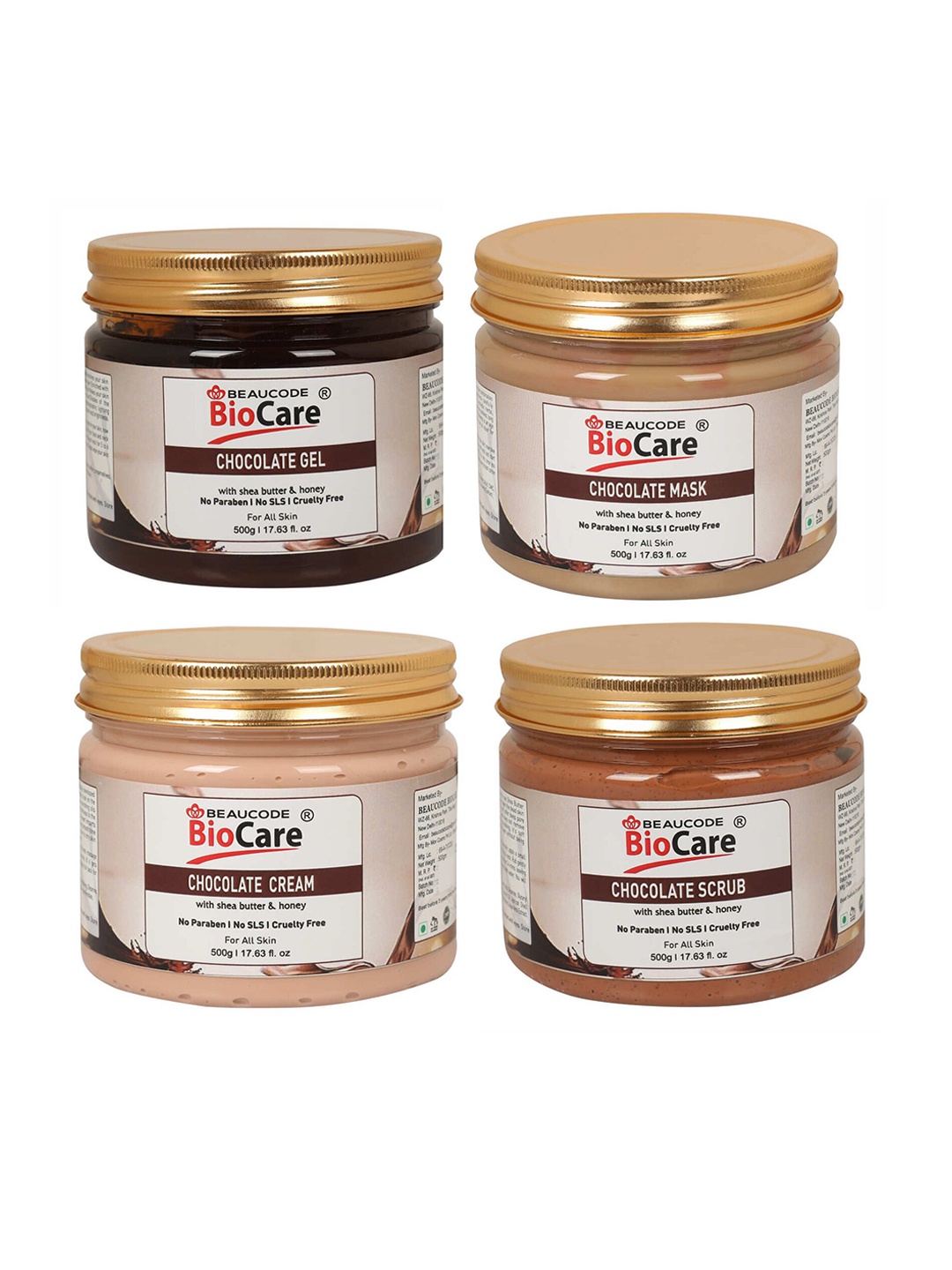 

BEAUCODE BIOCARE Chocolate Facial Kit with Shea Butter & Honey -500g Each, Brown