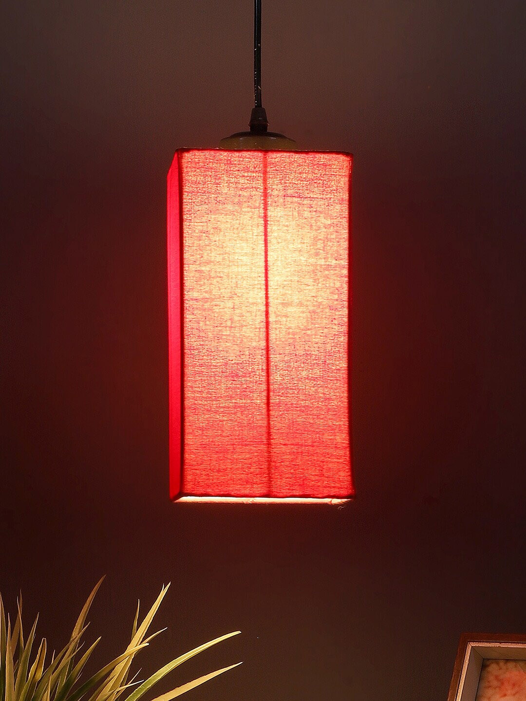 

Devansh Red Cotton Rectangle Hanging Lamp