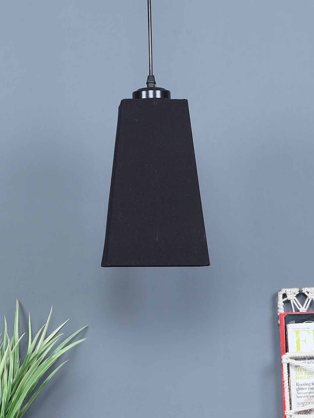 

Devansh Black Cotton Pyramid Hanging Lamp