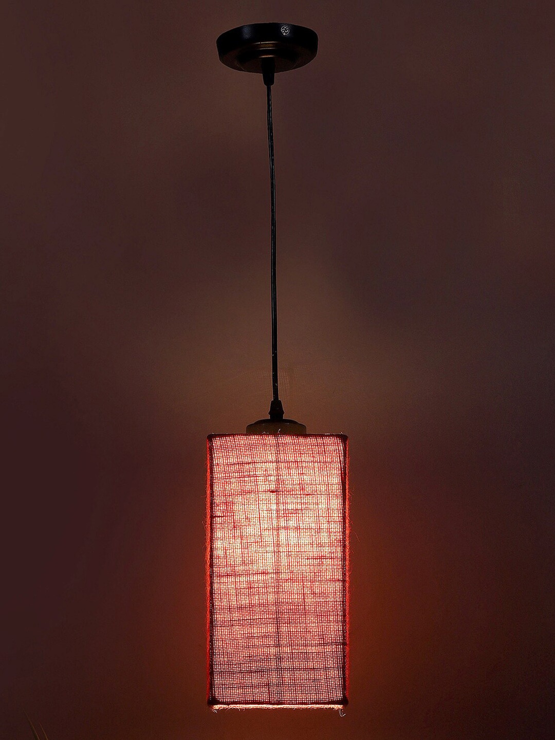 

Devansh Pink Jute Square Contemporary Hanging Lamp