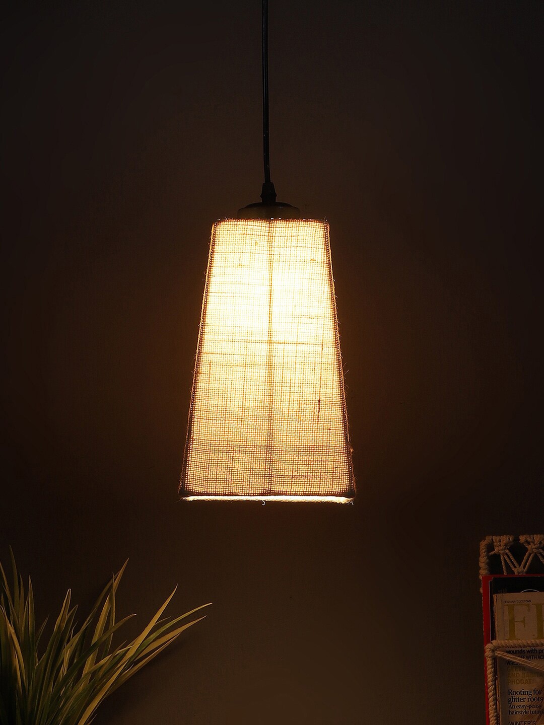 

Devansh White Jute Pyramid Hanging Lamp