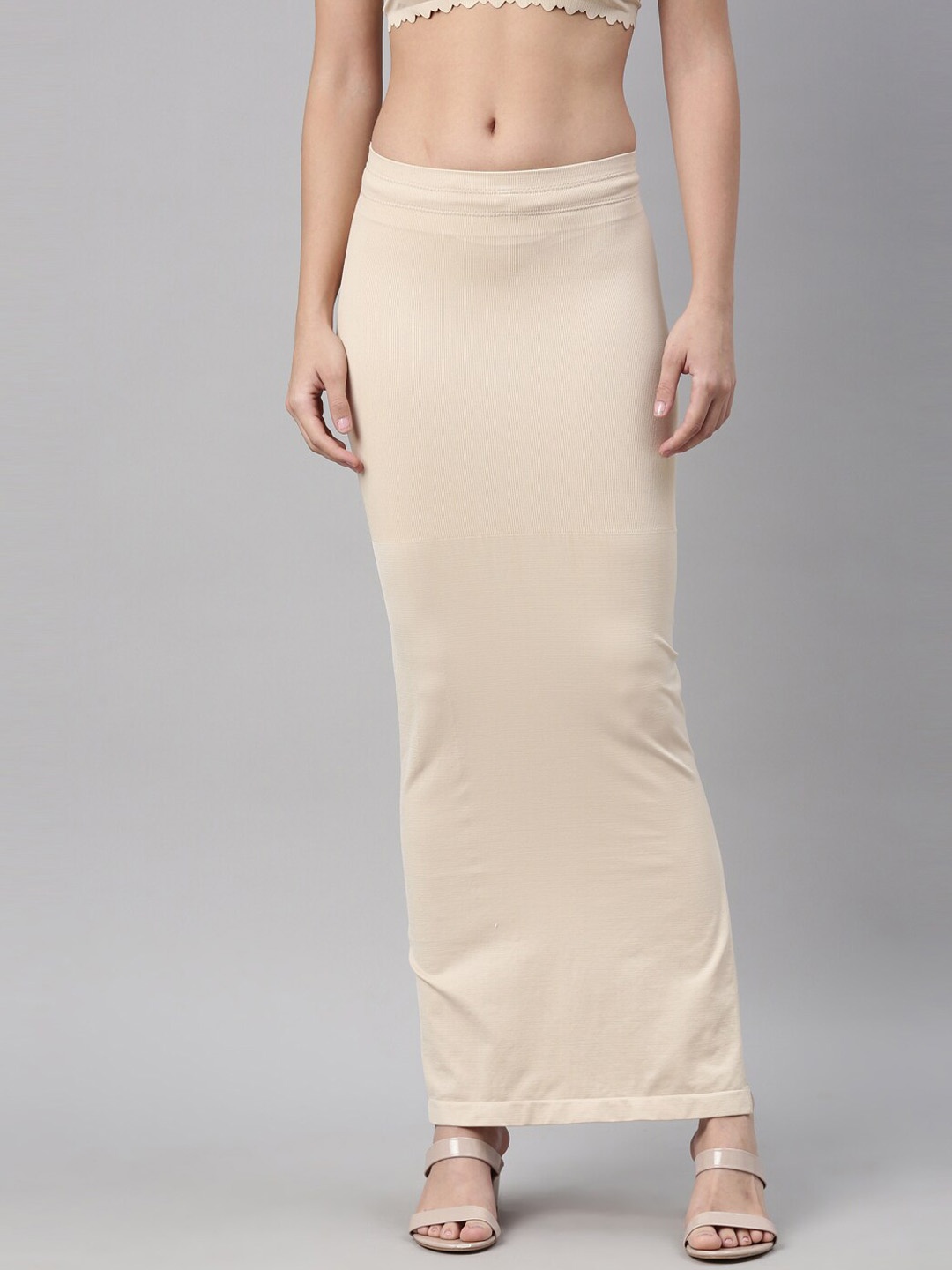 

GOLDSTROMS Women Beige Solid Saree Shapewear