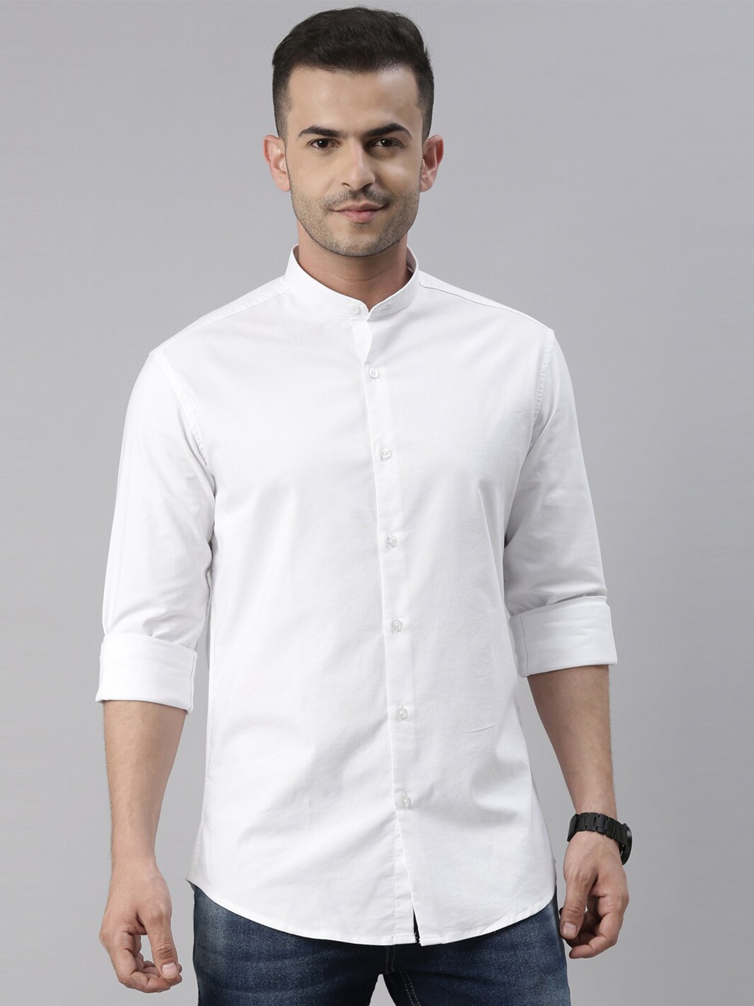 

Bushirt Men White Comfort Casual Shirt