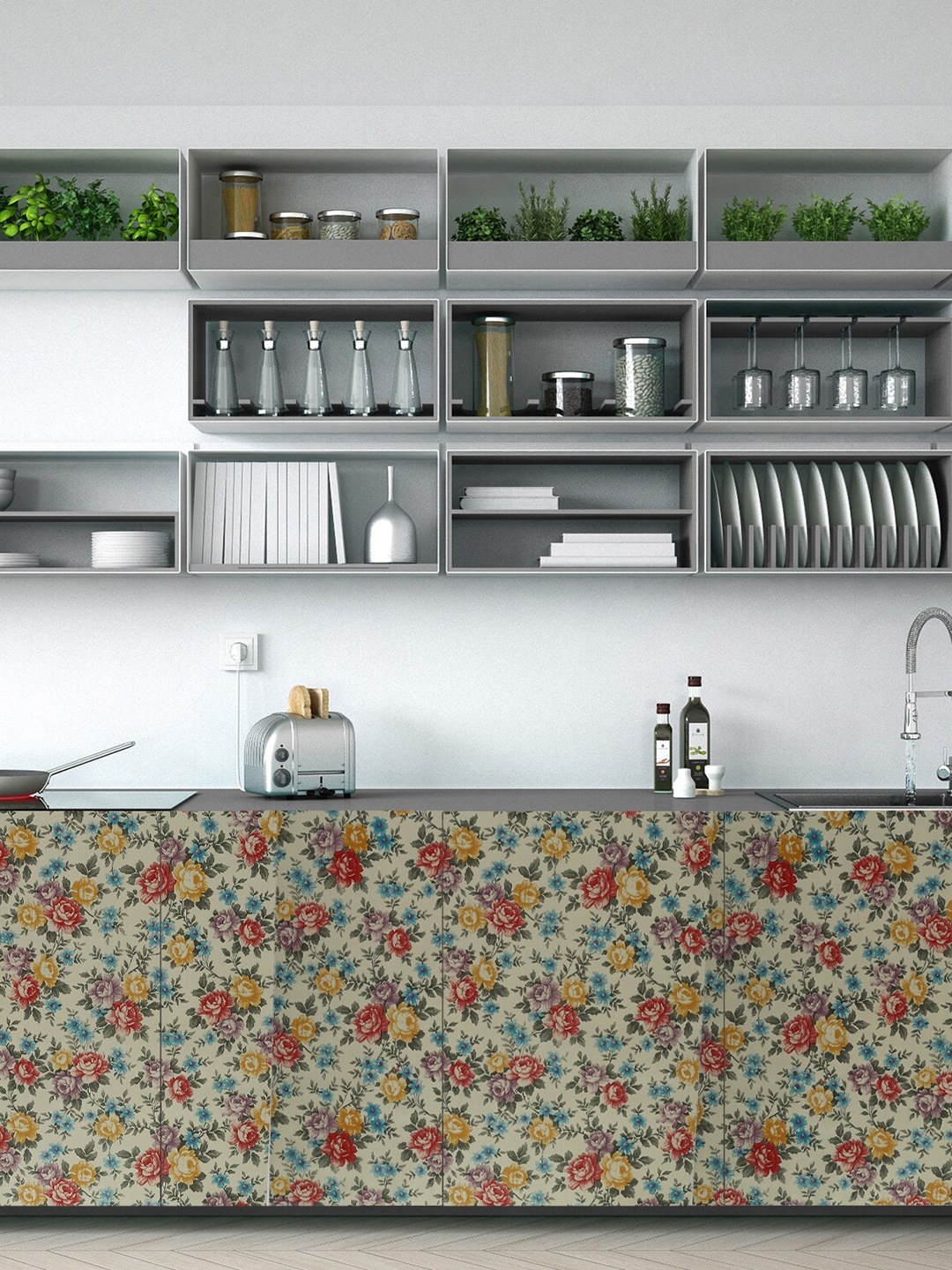 

Ispace White & Blue Floral & Botanical Printed Wallpapers
