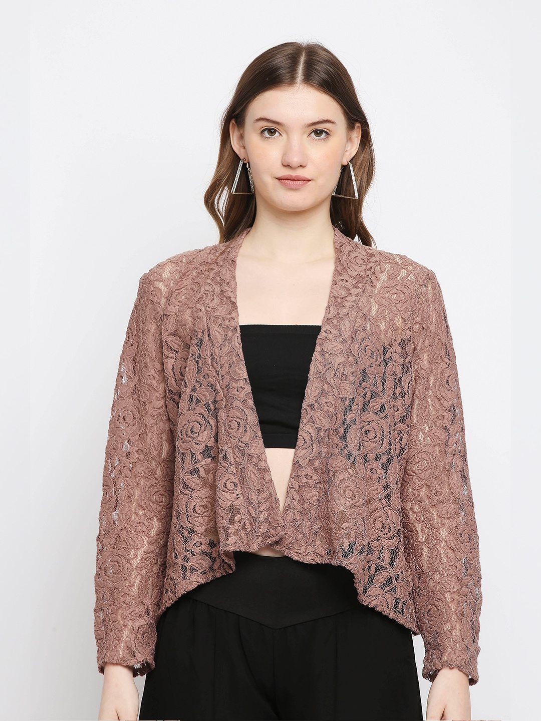 

Ira Soleil Women Brown Monochrome Shrug