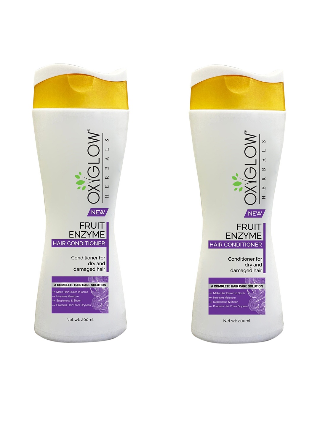 

Oxyglow Herbals Set of 2 Fruit Enzyme Hair Conditioner 200 ml each, White