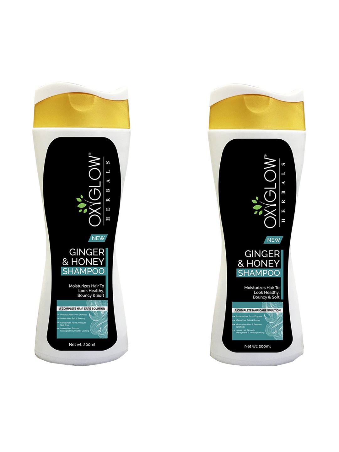 

Oxyglow Herbals Set of 2 Ginger & Honey Shampoo 200 ml each, White