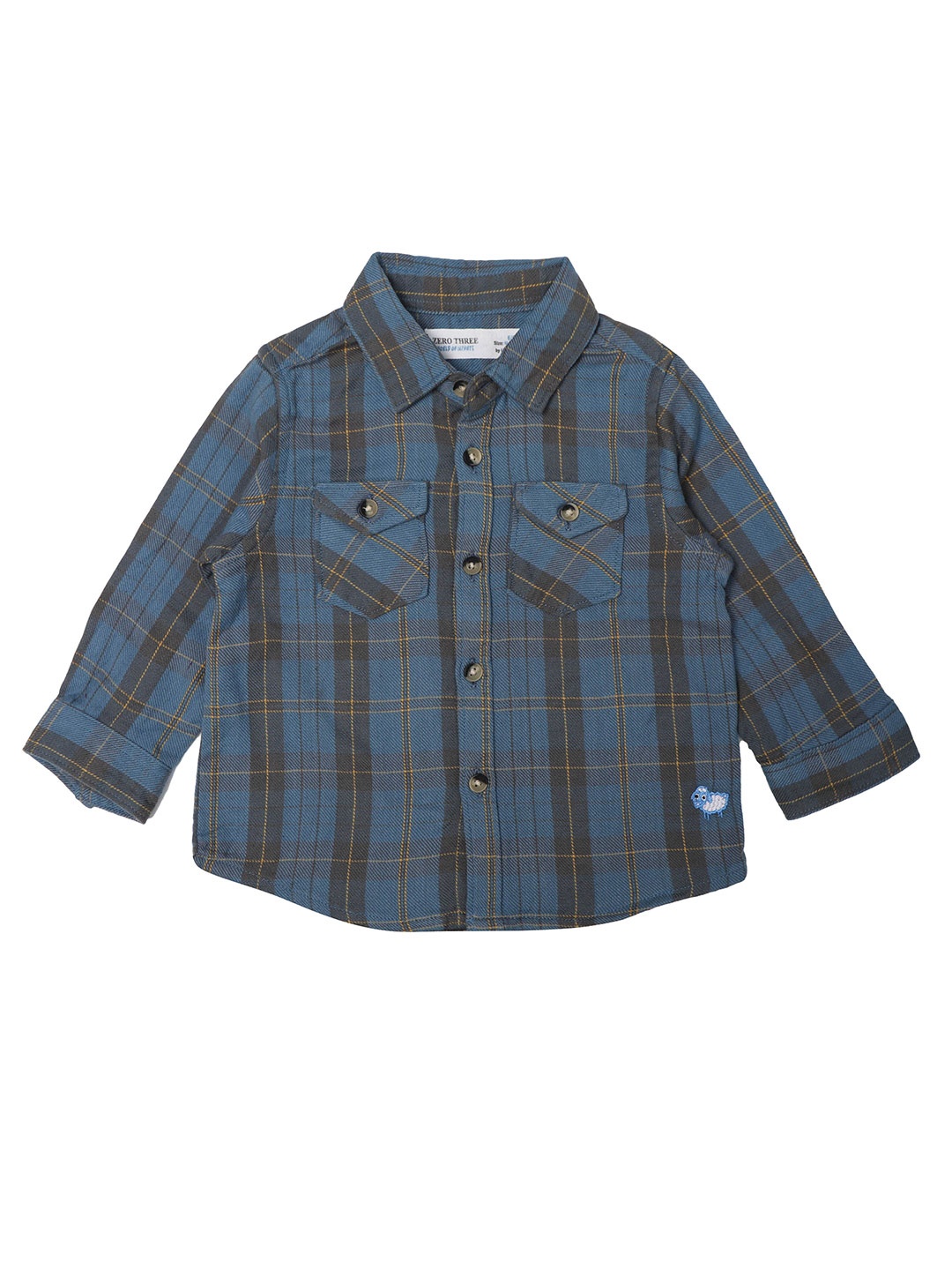 

ZERO THREE Boys Blue Standard Checked Casual Shirt