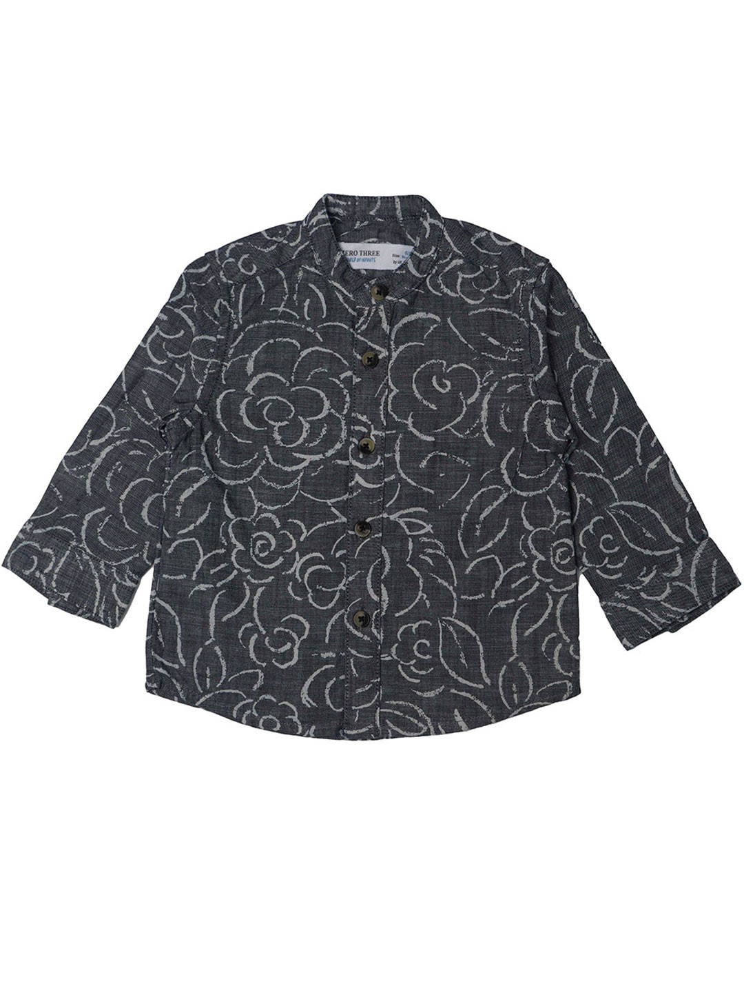 

ZERO THREE Boys Grey Standard Printed Casual Shirt