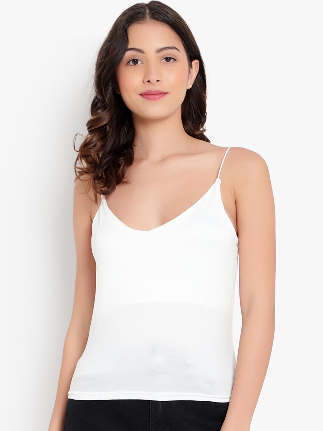 

PARKHA Women White Solid Cotton Camisole
