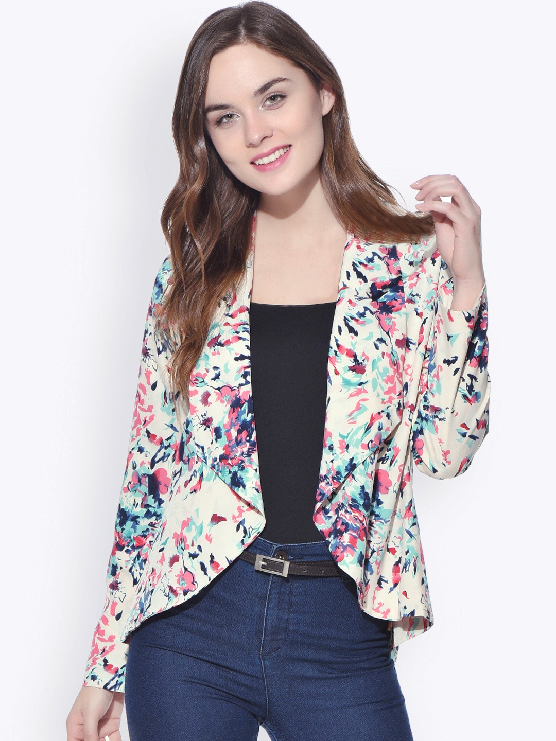 

PURYS Multicoloured Floral Print Casual Blazer, Multi