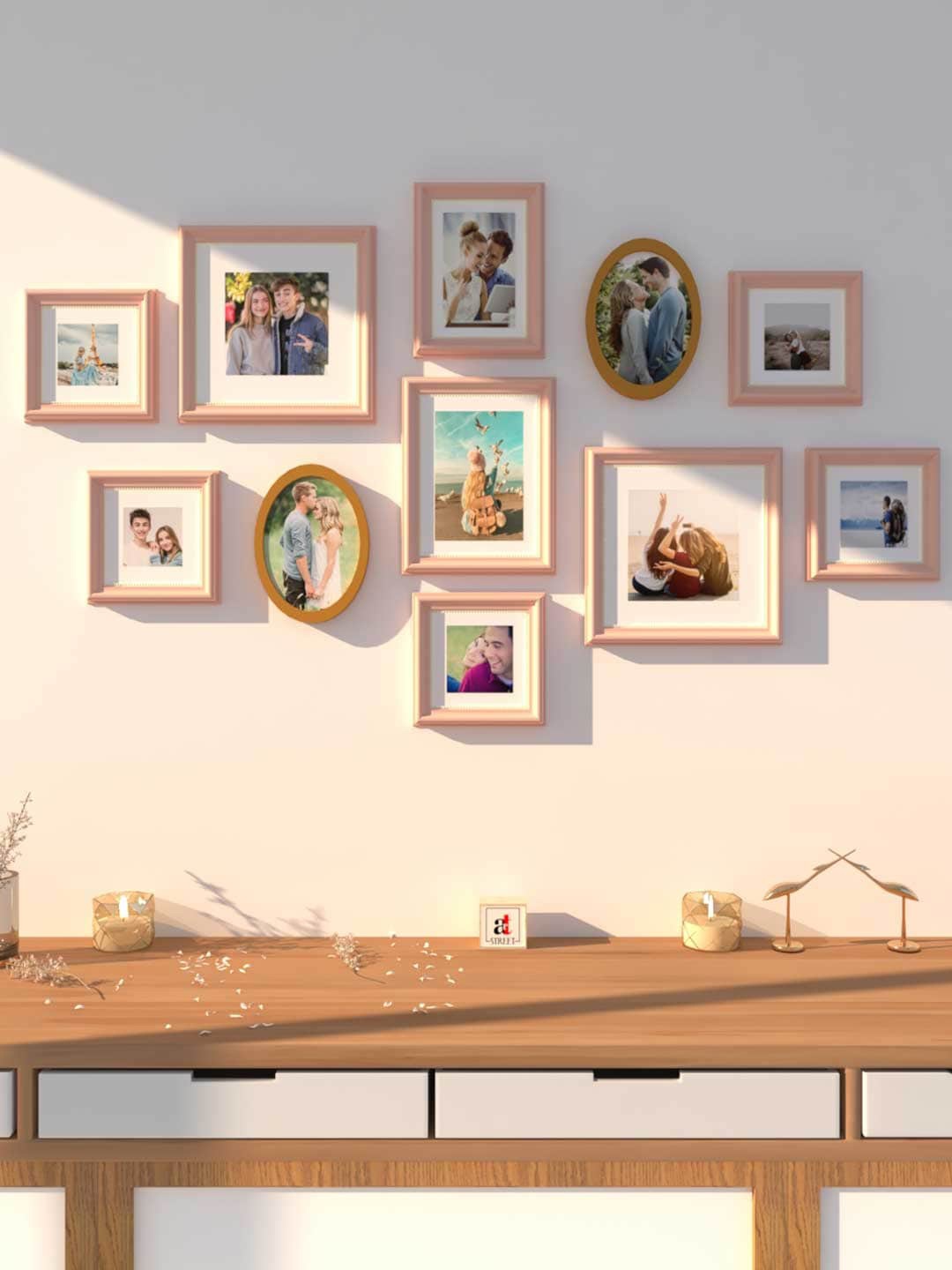 

Art Street Set of 11 Pink Solid Wood Collage Photo Frames